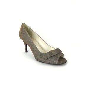 Stuart Weitzman Bronze Silver Metallic Bow Pumps Size 10M